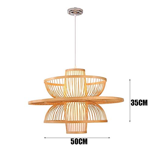 Lampe intérieure en bambou faite main, suspension durable E27 - 3