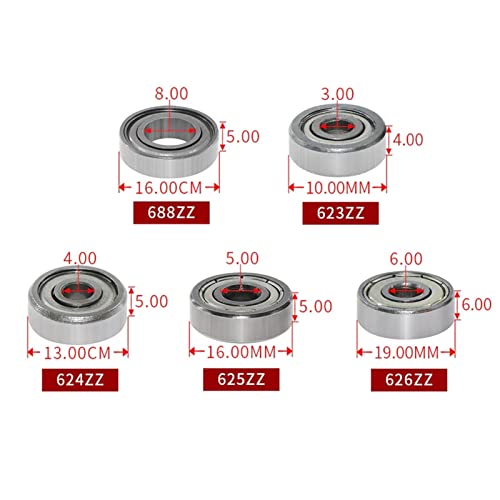 Rodamientos de bolas con brida 624zz para proyectos de bricolaje y guiado de ejes 3