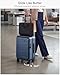 LUGGEX Carry On Luggage Top Opening, FLA Aluminum Frame Trunk Style luggage, Polycarbonate Hard Shell Suitcase (FX, Blue, 20 Inch, 38L)