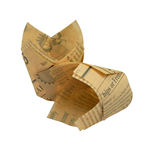Lezed Tulipe Moules de cuisson Cupcake Liner Gobelets en Papier Tulip Cupcakes Sacs papier Muffin Tasses Caissettes bakery direct Gâteau Moule Décoration Mignon pour Les Mariages De noël 50 Pièces
