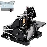 DNEPEI Hochleistungs-Overlockmaschine mit Metallrahmen, 3000 Stiche pro Minute, Industrie-Overlockmaschine, verarbeitet mühelos Dicke und empfindliche Stoffe Black