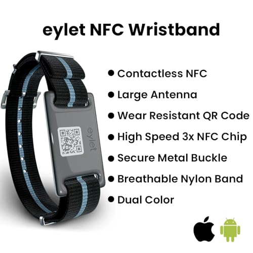 image for EYLET Digital Business Card v3 Wristband NFC Smart Band, No Subscripti