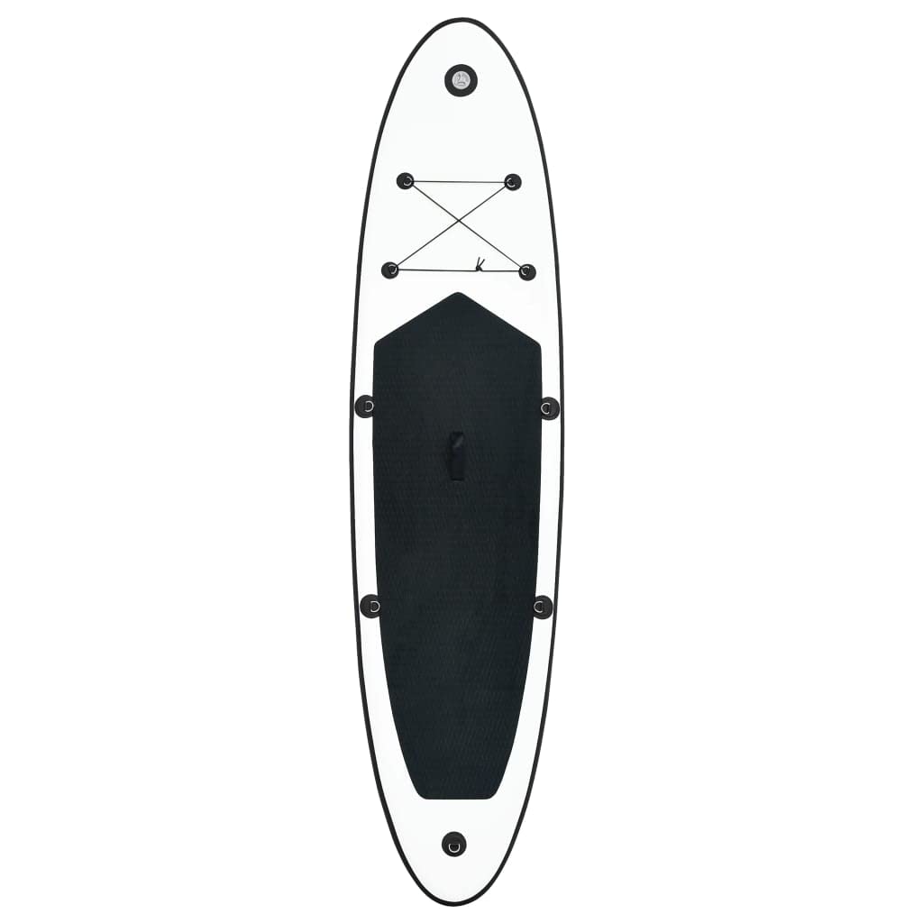 Aufblasbares Stand-Up-Paddleboard-Set für Outdoor-Freizeitaktivitäten, schwarz-weiß, Bootfahren und Wassersport