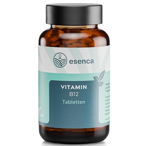 Vitamin B12 Tabletten hochdosiert – 365 Tabletten Jahresvorrat – 250 µg Vitamin B12 + 200 µg Folsäure – vegan – ohne Zusatzstoffe