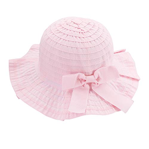 Image of jerague Toddler Kids Baby Girl Breathable Sun Hat Cotton Foldable 50+ SPF Protective
