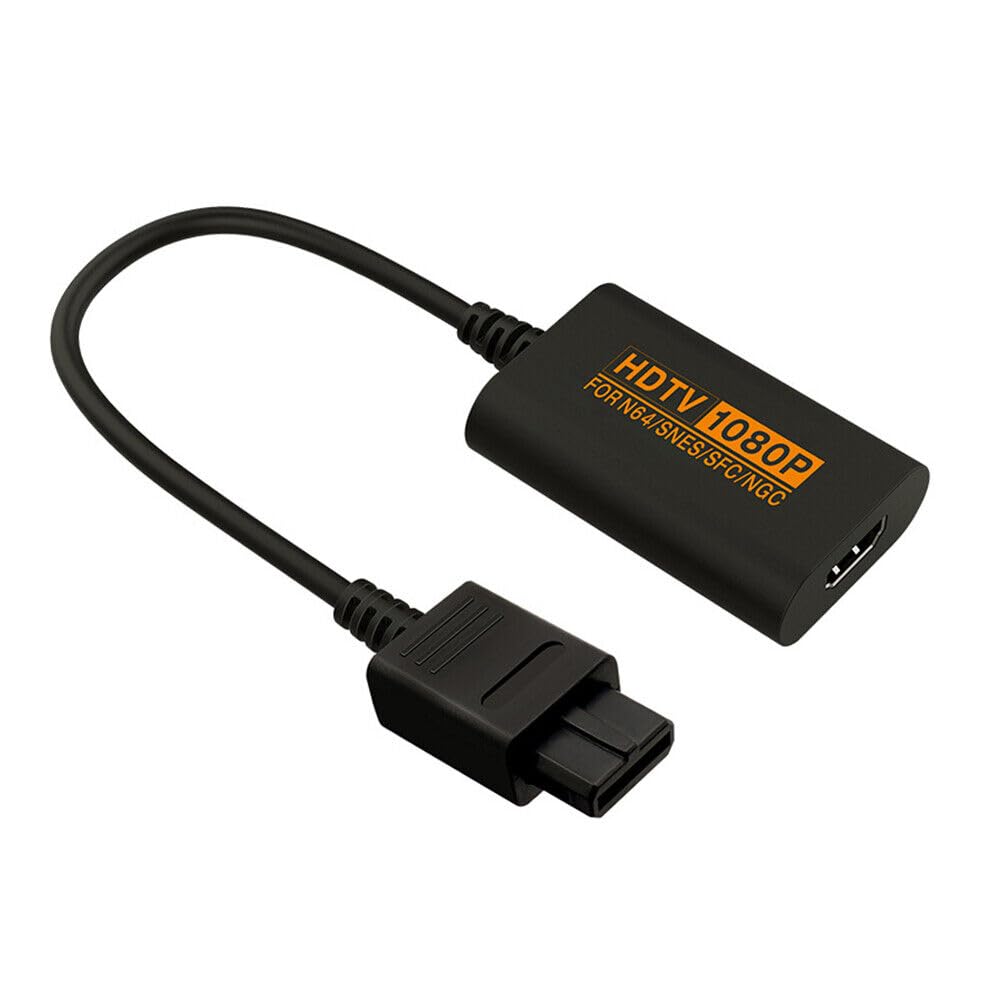 N64/SNES/SFC/NGC to HDMI Converter, 1080P Video Audio Adapter for HDTV, Monitor, Projector
