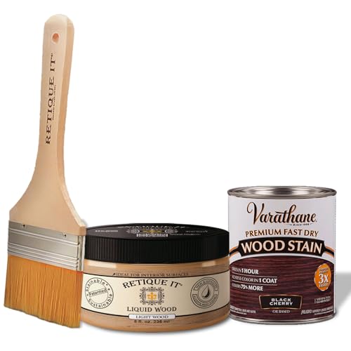 Retique It Liquid Gel Stain & Wood Stain Perfect Companion to Chalk Furniture, Milk Paint & Cabinet Beyond Faux Wood Look Paint, 40 Black Cherry, 8oz