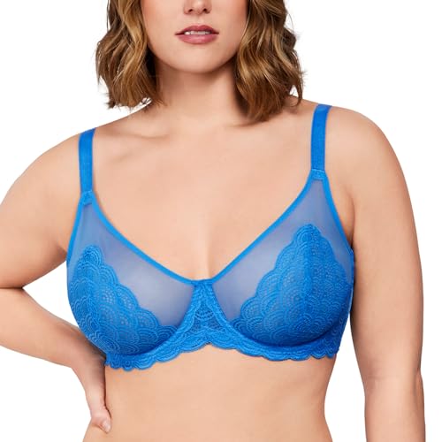 Image of HSIA Minimizer Bras for Women Large Bust Full Coverage Lace Plus Size Bra - Mermaid Scales
