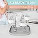 Lulyboo Baby Bottle Drying Rack, Countertop Drying Rack Holds 16 Baby Bottles & Accessories, Efficient Water Drainage with Space-Saving & Compact Removable Tray.