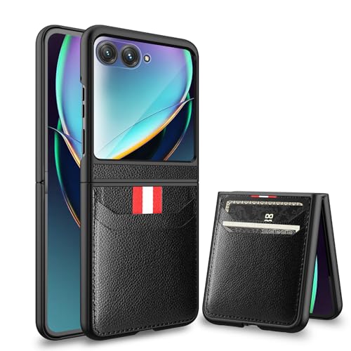 Étui Motorola Razr 2024 portefeuille marron coque arrière cuir PU carte