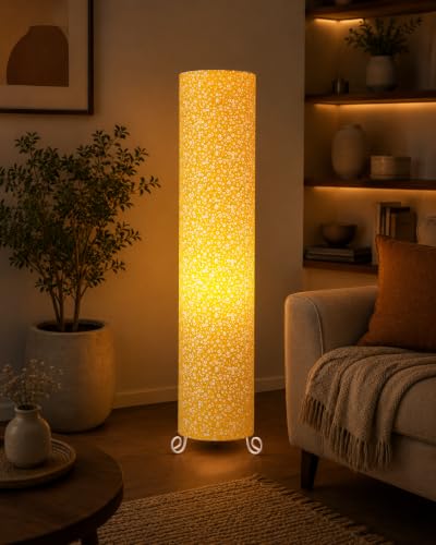 Image of Cotton Fabric Floor Lamp for Bedroom's Desk Lamp for LivingRoom, Bed Room, Office | Night Stand Dimmable Room Floor Lamp for Reading Corner Lamp | Bulb Included