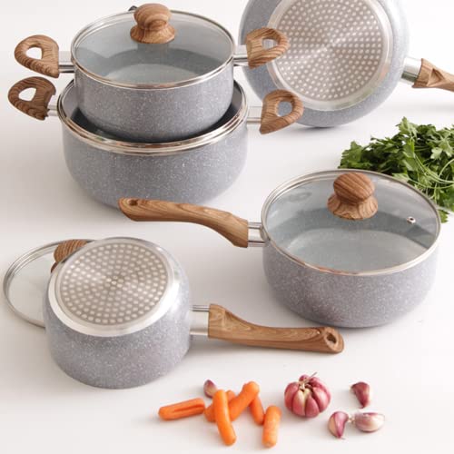 Conjunto de Panelas Indução Antiaderente Cerâmica Granite 5 Peças 8 Conjunto de Panelas Indução Antiaderente Cerâmica Granite 5 Peças - Imagem 8