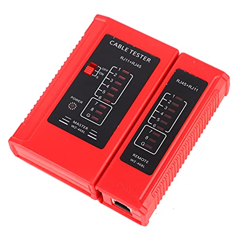 DriKou Testeur de câble réseau, WZ-468 Testeur de câble LAN RJ45 et RJ11, Outil de test de réseau Ethernet LAN Outil de test de capacité de vitesse de...