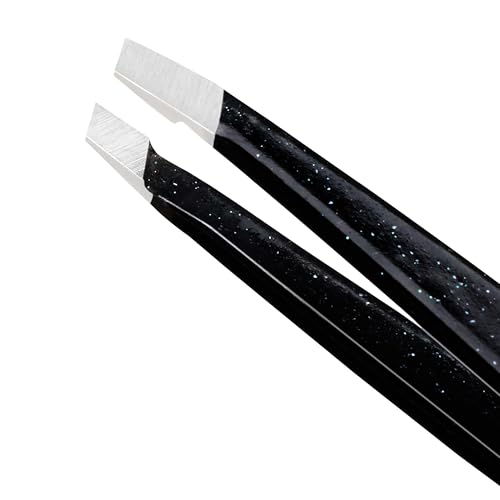 Tweezerman Mini Slant Tweezer - Tweezers For Eyebrows, Travel Tweezers For Eyebrows, Facial Hair (Dusted Onyx) - Image 3