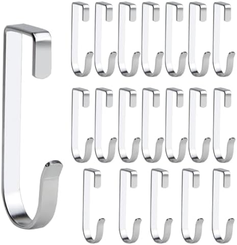 haowei J Hook for Wire Shelving J Shaped Hook Snap, 20-Pcs Aluminum Alloy Grid Hooks Heavy Duty J Hooks Hanging Grid J Hook for Kitchen, Bedroom, Office, Wire Shelf (Silver) image 5