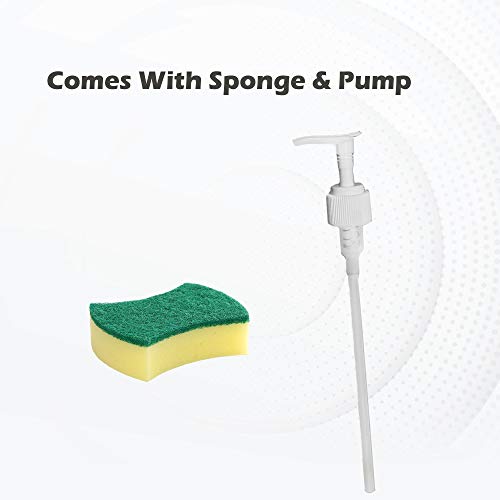 Greenfist Green Dish Soap [ Lemon Scent ] Manual Pot & Pan Professional Detergent Liquid Refill Pot & Pan Dish-Wash - Light Or Heavy Use , 128 Ounce ( 1 Gallon) (1 Gallon W/ Sponge & Pump) #TOP1