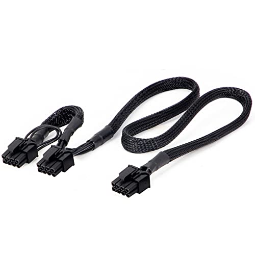 PCIE Kabel für Corsair & Thermaltake & Rosewill Photon, PSU 8Pin Stecker auf Dual PCIe 8Pin (6+2) Stecker Stromversorgungskabel für Corsair Modular Power Supply RM/HX/CX-M Serie