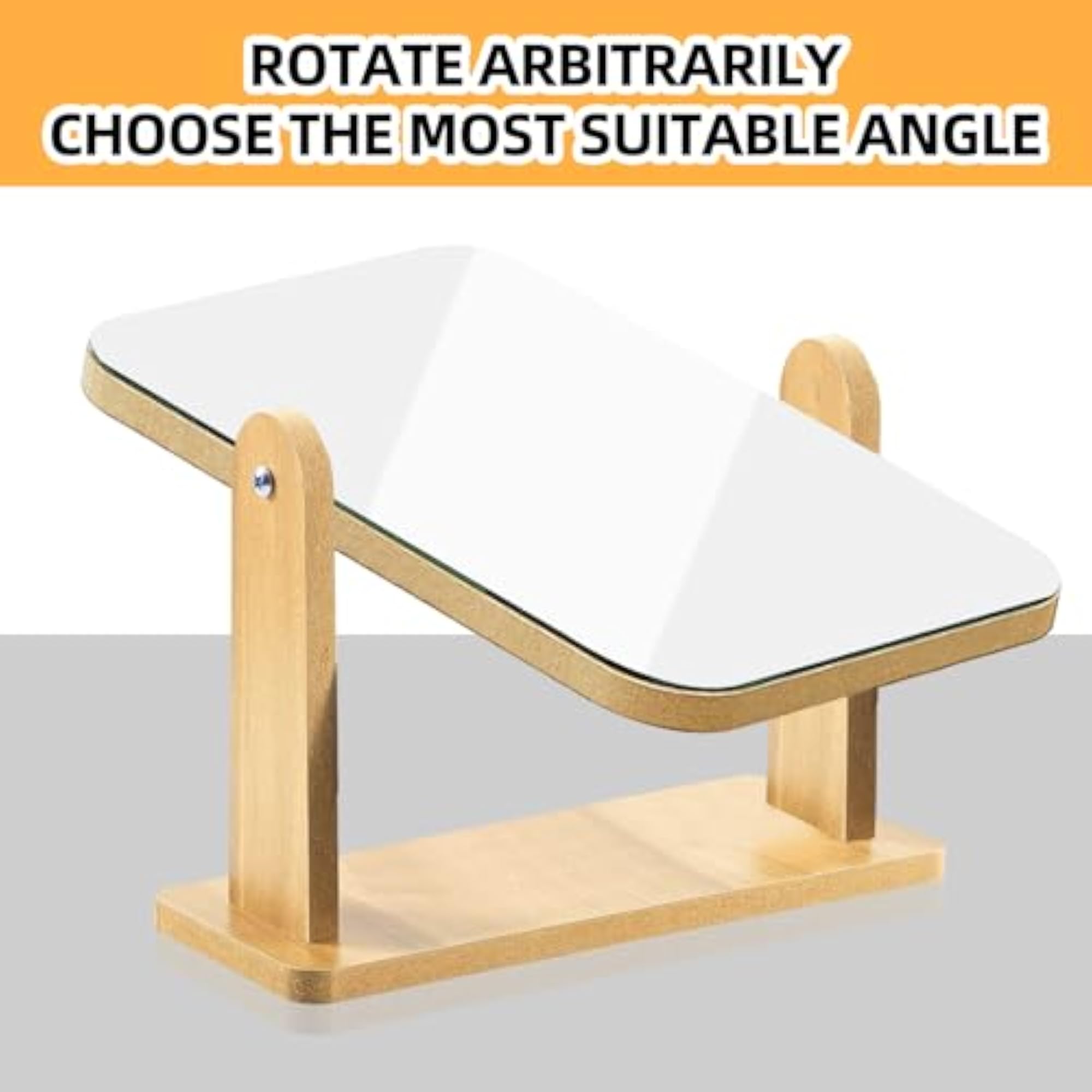 360 Degree Rotation Makeup Mirror Standing Wooden Table Mirror