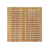 monkey ladder Gittergitter aus Aluminium, 200 x 200 mm, Elegantes Design in hellem Holz, ideal für die Belüftung im Innenbereich