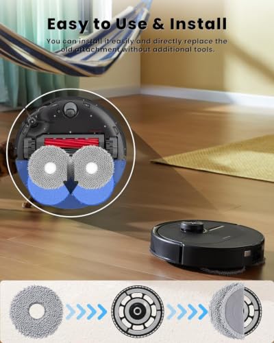 Image of 6Pack QV35A Mop Pads and High Efficiency Filters For Roborock Qrevo Pro,Qrevo MaxV,Qrevo Plus,Qrevo Curv, Qrevo Edge,Qrevo Edge S5A Robot Vacuum,Spare Accessories Kit with 4 Mop Pads,2 Washable Filter
