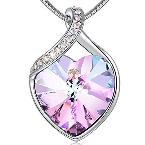 Pink Heart Pendant Necklace with Swarovski Crystal Pink Heart Pendant Necklace with Swarovski Crystal