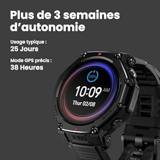 Amazfit T-Rex 3 Pro Montre Connectée Outdoor 48 mm, Écran AMOLED en Saphir, Lunette en Titane, GPS Double Bande, Cartes Hors Ligne, Lampe Intégrée, Autonomie 25 Jours, Smartwatch pour Android iPhone