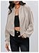 Verdusa Women's Cropped Bomber Jackets Casual Lightweight Jacket Zip Up Long Sleeve Coat Fall Jacket Apricot Medium
