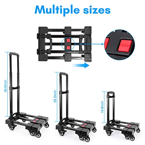 Carretilla plegable resistente 500 lbs con seis ruedas giratorias miniatura 4