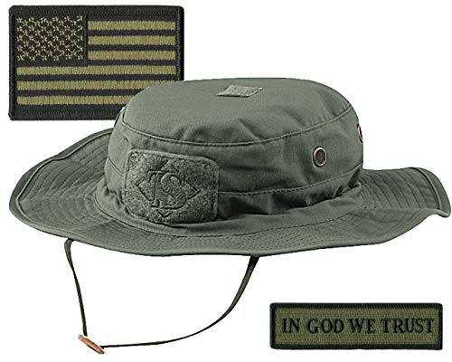 Gadsden and Culpeper Tactical Patches & Boonie Hat Bundle - Sand/Khaki