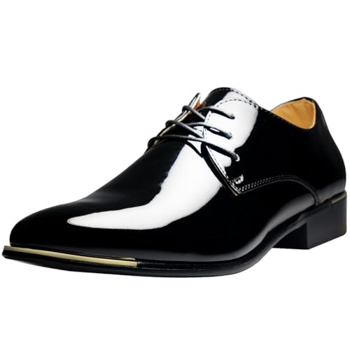 Pelle verniciata, rendi queste scarpe oxford da uomo più alla moda ed eleganti.