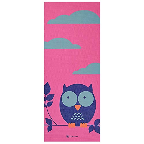 Image of Gaiam Kids Printed Yoga Mat, Non-Toxic, Fun Design, 3mm | Ages 5-8 | Textured Non-Slip Surface | 6P-Free PVC | 60 inchL x 24 inchW | Downloadable Kids Yoga Class
