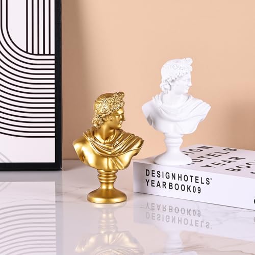 Estatua busto de Apolo clásica 6 pulgadas blanca miniatura 6