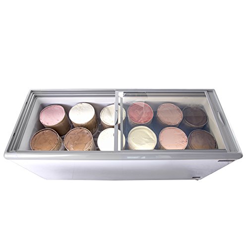 Maxx Cold Mxf71F Sliding Glass Top Mobile Ice Cream Display Freezer Equipped With 5 Baskets, White #TOP2