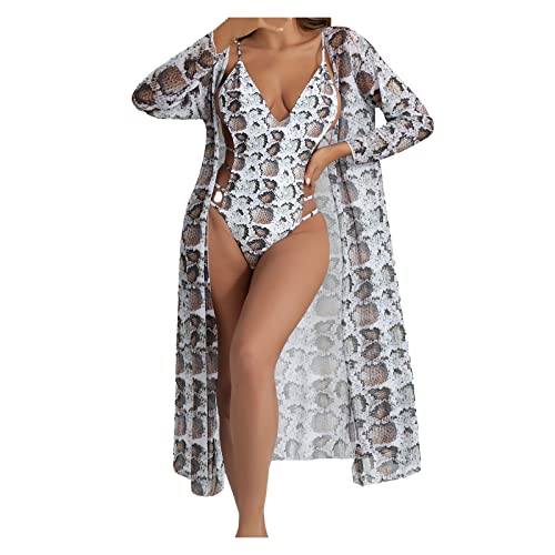Bikini tankinis pour femme avec imprimé plage tempérament, maillot de bain deux pièces gris M