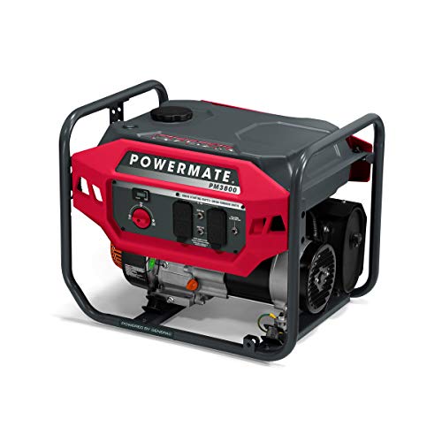 Powermate PM3800 3,800-Watt Gas-Powered Portable Open Frame Generator - Ultra-Quiet Performance - Ideal for Home, Camping, RV and Outdoor Activites - Engine Powered by Generac - 49 State - Red/Black - Image 5