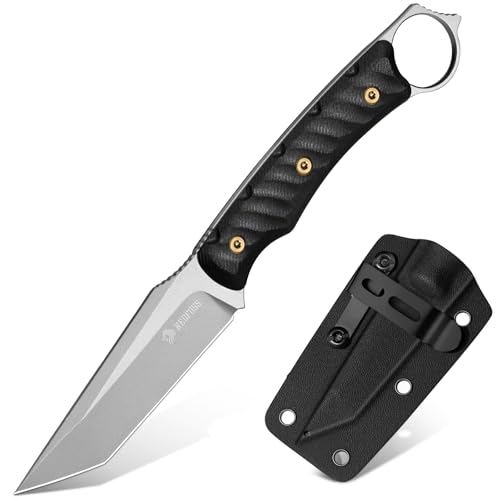 NedFoss PIONEER EDC Fixed Blade Knife with Sheath, 3.4