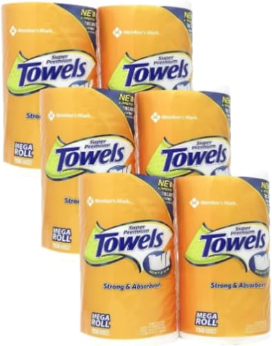 Super Premium Towels, 2-Ply, Mega Roll, Pack of 6