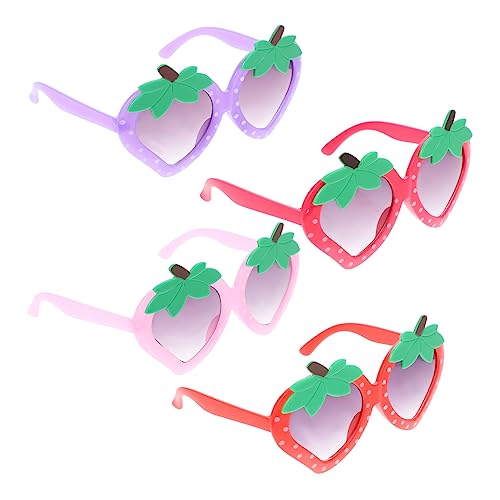 Funny Strawberry Sunglasses Set for Toddlers Pink Sun Glasses Strawberry Design for Parties