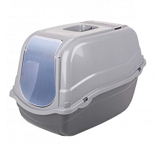 Dogi Click and Secure Pet Cat Litter Tray Toilet Box, Grey