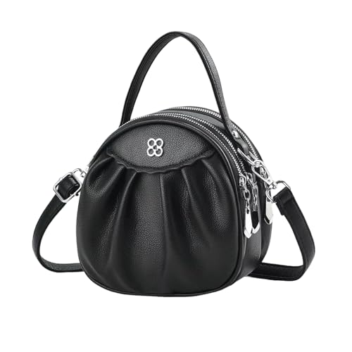 Sac femme bandoulière petit sac à main noir crossbody cuir PU multipoches