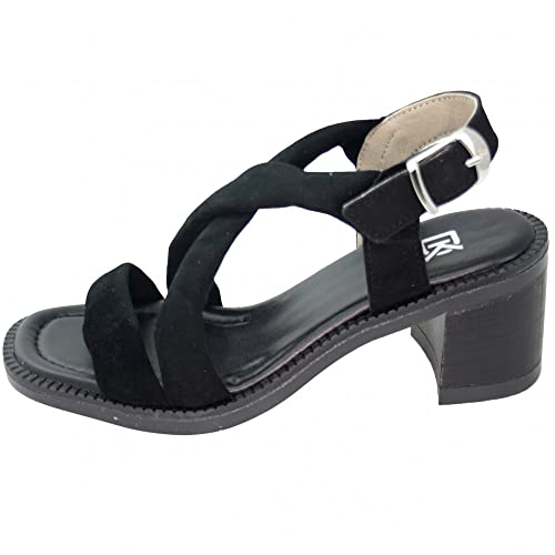 Sandales en cuir noir Dorking D9067 chic pour tous les événements