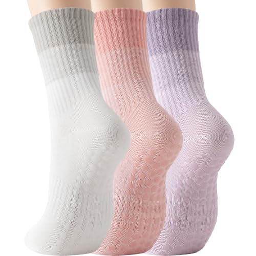 Image of Pilates Socks with Grips for Women, Grippy Socks for Yoga Barre Reformer