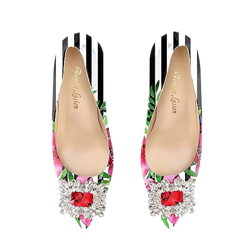 Reindee Lusion Womens High Stiletto Heels Pumps Crystal Printed Closed Toe Sexy Pumps Shoes4