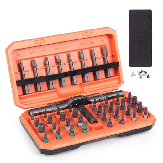 Arcomin Magnetic Ratchet Screwdriver Set - 42 in 1 Multifunction Mini Ratcheting Screwdriver Kit with Detachable Handle & Portable Case for DIY Repair, Furniture, Bicycle, Electronics (Orange)