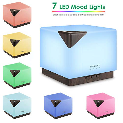 Urpower 700Ml Aromatherapy Essential Oil Diffuser Humidifier Large Capacity Modern Ultrasonic Aroma Diffusers Running 20+ Hours 7 Color Changing For Home Baby Bedroom Office Study Yoga Spa #TOP1
