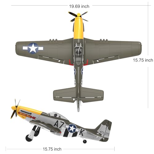 Avión RC P51 Mustang de 500 mm con motor sin escobillas y control remoto de 4 canales 768 7
