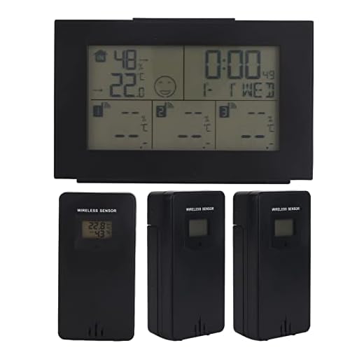 Bloques de Cuchillos, Estación Meteorológica de 3 Canales Termómetro Interior Exterior Monitor de Temperatura y Humedad Reloj Meteorológico Estación Meteorológica Exterior Reloj Meteorológico Reloj