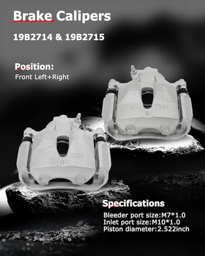 Image of cciyu 19B2714 19B2715 Front Left & Right Brake Calipers With Bracket For Toyota For Avalon 2005-2007,For Toyota For Camry 2005-2006,For Toyota For Sienna 2004-2010,For Toyota For Solara 2004-2008