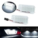 Hell und geringer Verbrauch: Mit 18 hochwertigen weißen Xenon-LEDs (2 Stück) 3528 SMD LEDs pro Lampe, hat die Kennzeichenbeleuchtung das hellste Licht, das genug ist, um die Nummer auf dem Nummernschild zu beleuchten, geringer Stromverbrauch und hohe Effizienz.