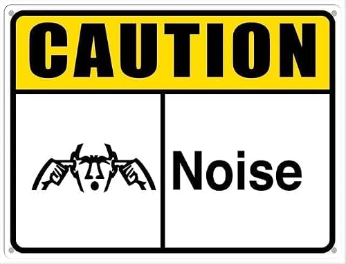 Caution Noise Hazard Rust Free Aluminum Tin Sign - Warning Decor with Pre-Drilled Holes for Indoor-Outdoor Factory, Workshop, Construction Site - 8x12 Inch​